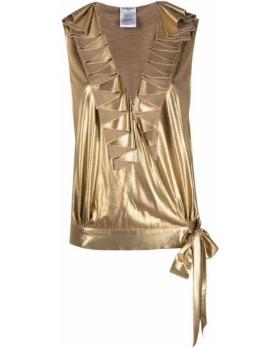 Ärmelloser bluse mit rüschen Chanel Pre-owned gold