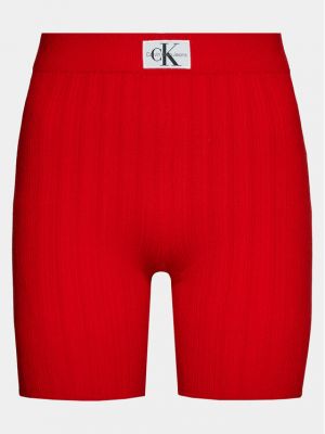 Shorts en jean slim Calvin Klein Jeans rouge