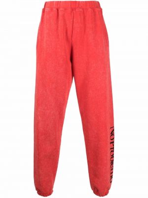 Спортни панталони с принт от джърси Aries червено