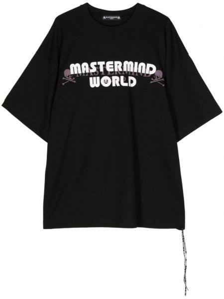 T-shirt en coton à imprimé Mastermind World noir