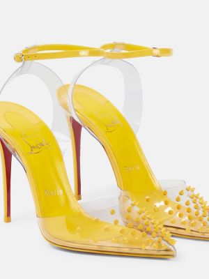 Кожени полуотворени обувки Christian Louboutin жълто
