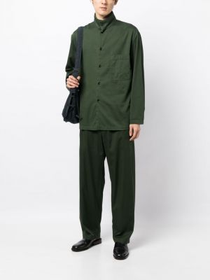 Proste spodnie bawełniane Lemaire zielone
