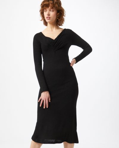 Midi haljina Bardot crna