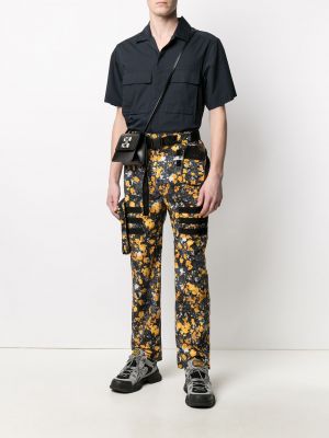 Pantalones cargo con estampado con estampado abstracto Mcq negro