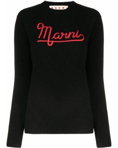 Jersey con bordado de tela jersey Marni negro