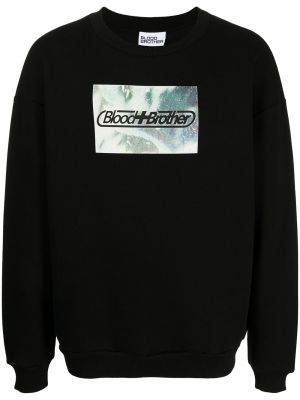 Trykt sweatshirt Blood Brother svart