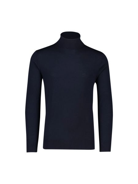 Sweter z wełny merino Profuomo niebieski