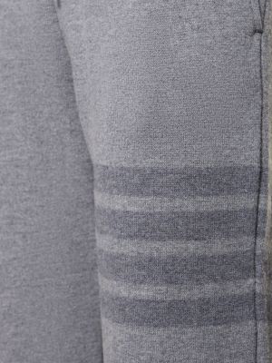 Pantaloni de jogging de lână cu dungi din jerseu Thom Browne gri