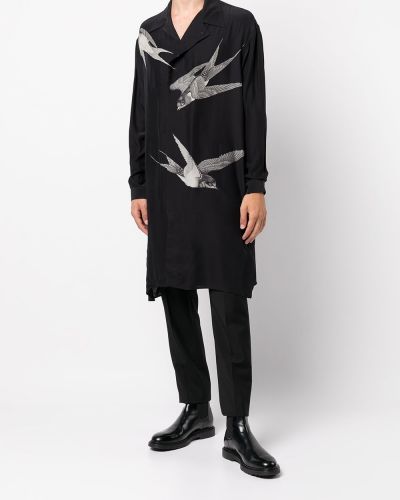 Camisa con estampado Yohji Yamamoto negro