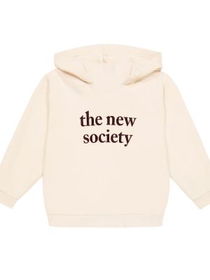 Bomuld hættetrøje for piger The New Society beige