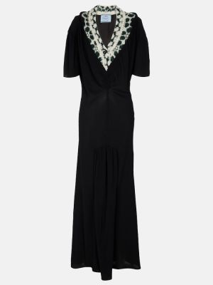 Жакардова макси рокля Prada черно