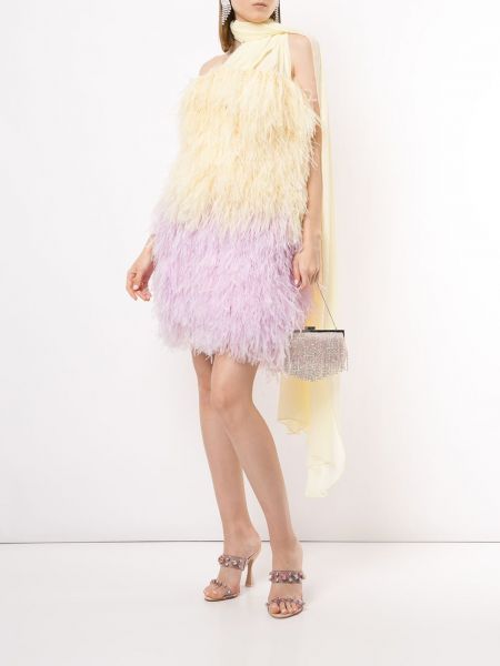 Mini vestido con plumas de plumas 16arlington amarillo