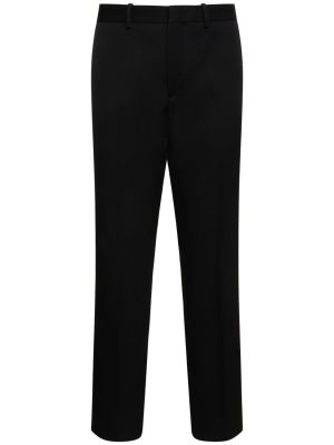 Vlnené priliehavé rovné nohavice Jil Sander čierna