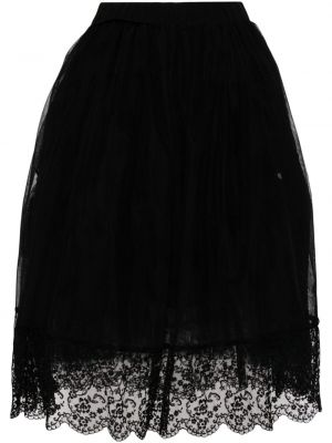 Midi φούστα από τούλι με δαντέλα Simone Rocha μαύρο