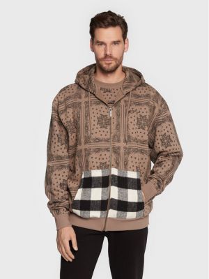 Relaxed fit džemperis su gobtuvu su paisley raštu Karl Kani ruda