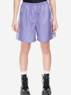 Szorty z wysoką talią Adidas Originals fioletowe