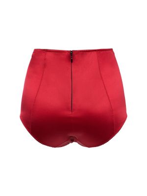 Hedvábné saténové kalhotky Dolce & Gabbana červené