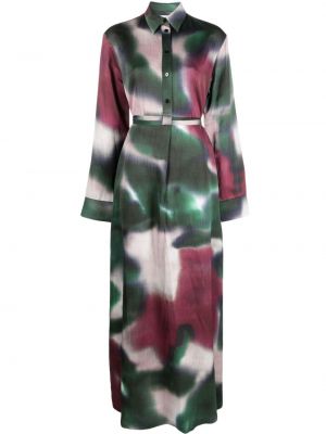 Šaty s potlačou s abstraktným vzorom Christian Wijnants zelená