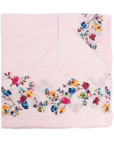 Bufanda con bordado de flores Faliero Sarti rosa