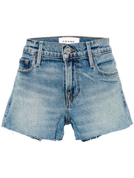 Shorts en jean en cristal Frame bleu
