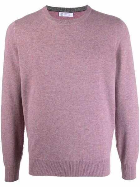 Jersey de tela jersey de cuello redondo Brunello Cucinelli violeta
