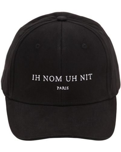 Памучна шапка бродирана Ih Nom Uh Nit черно
