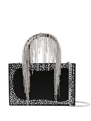 Shopper handtasche mit fransen mit kristallen Kara schwarz