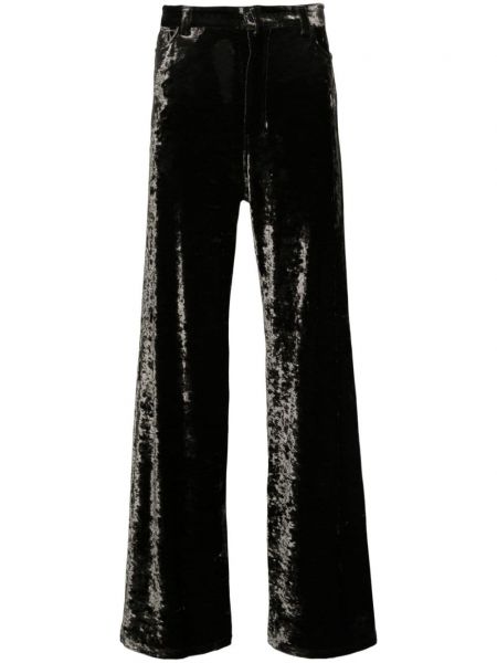 Aksamitne proste spodnie Balenciaga brązowe