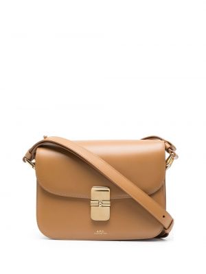 Lær mini bag A.p.c. brun