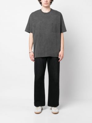 T-shirt aus baumwoll mit taschen Attachment grau