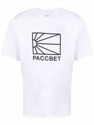 Памучна тениска с принт Paccbet бяло