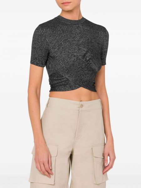 Top court en tricot Moschino Jeans gris