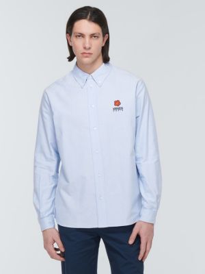 Gėlėta medvilninė marškiniai Kenzo mėlyna