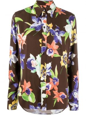 Blusa de flores con estampado Ralph Lauren Collection marrón