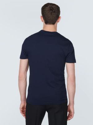 T-shirt di cotone in jersey Versace blu