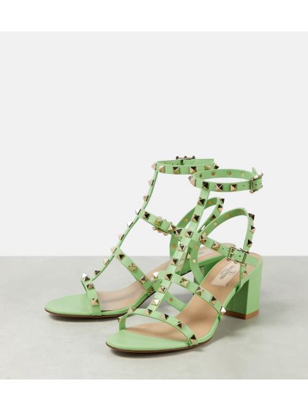 Leder sandale Valentino Garavani grün