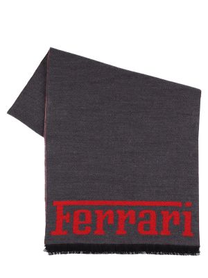 Вълнен шал с ресни Ferrari черно