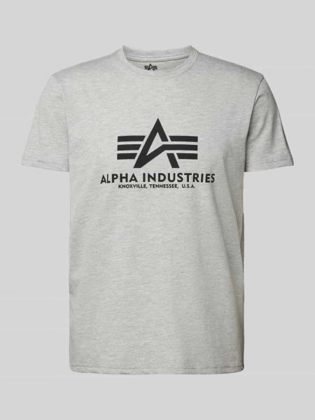 Koszulka bawełniana z nadrukiem Alpha Industries szara