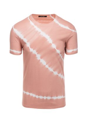 Памучна тениска с tie-dye ефект Ombre розово