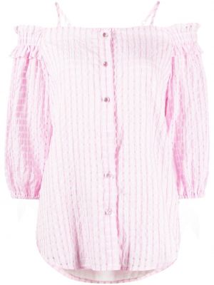 Bluse mit rüschen B+ab pink