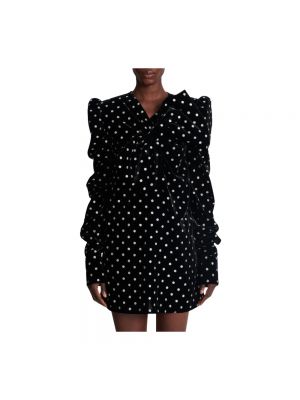 Sukienka mini w grochy Balmain czarna