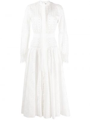 Макси рокля с дантела Roberto Cavalli бяло