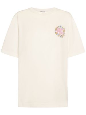 T-shirt brodé en coton Etro blanc