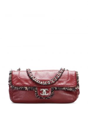 Чанта за ръка от туид Chanel Pre-owned червено