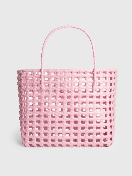 Bolsa de playa con trenzado Kalk rosa