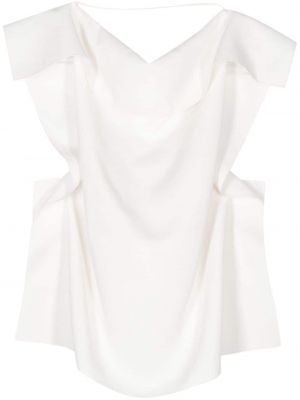 Bluzka bez rękawów drapowana Gia Studios biała
