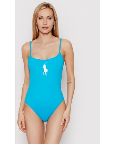 Jednodielne plavky Polo Ralph Lauren modrá