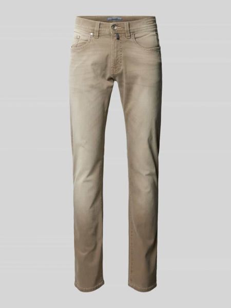 Spodnie z przetarciami Pierre Cardin khaki