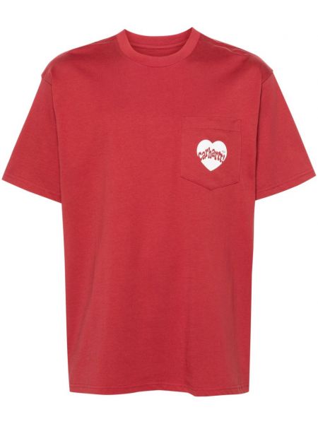 Tričko s potlačou Carhartt Wip červená