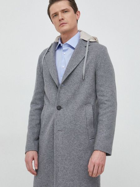 Oversized kabát Boss šedý